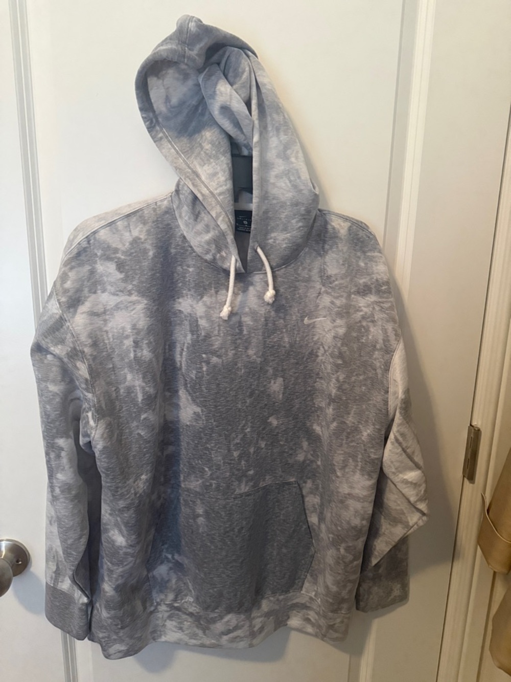 Nike Gray and White Tie-Dye Hoodie